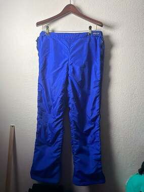 Vintage Patagonia Capilene Lined Side-Zip Nylon Track Pants Blue Made in USA - M